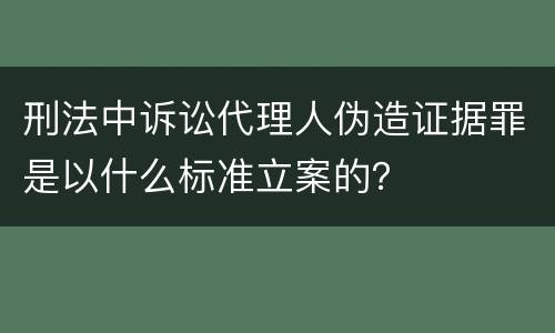 刑法中诉讼代理人伪造证据罪是以什么标准立案的？