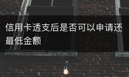 信用卡透支后是否可以申请还最低金额