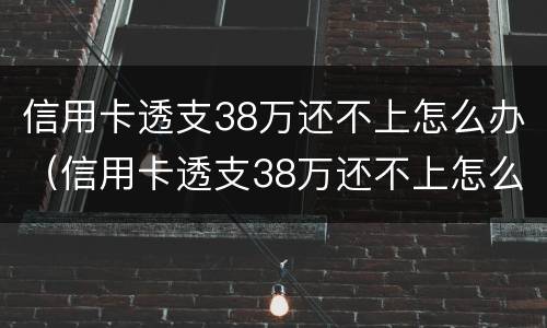 信用卡透支38万还不上怎么办（信用卡透支38万还不上怎么办呀）