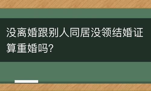 没离婚跟别人同居没领结婚证算重婚吗？