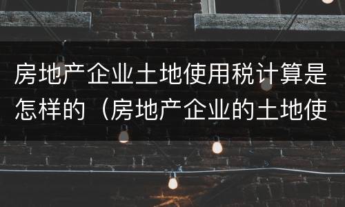 房地产企业土地使用税计算是怎样的（房地产企业的土地使用税怎么计算）