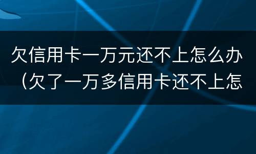 欠信用卡一万元还不上怎么办（欠了一万多信用卡还不上怎么办）