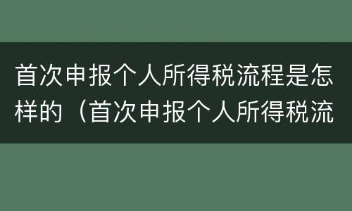 首次申报个人所得税流程是怎样的（首次申报个人所得税流程是怎样的呢）