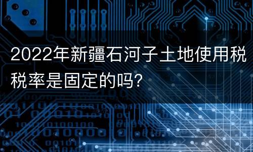 2022年新疆石河子土地使用税税率是固定的吗？