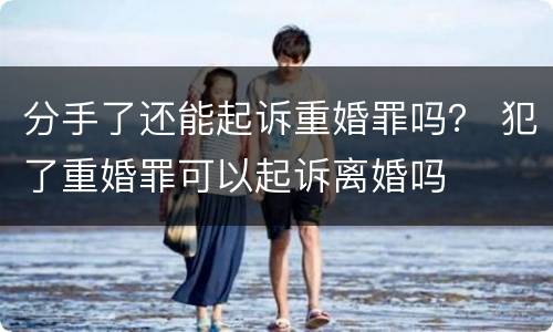 分手了还能起诉重婚罪吗？ 犯了重婚罪可以起诉离婚吗