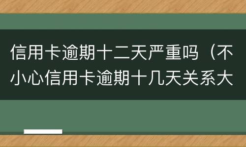 信用卡逾期十二天严重吗（不小心信用卡逾期十几天关系大吗）