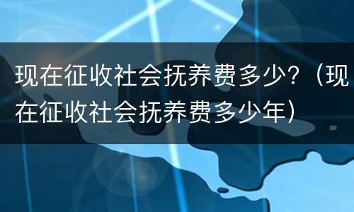 现在征收社会抚养费多少?（现在征收社会抚养费多少年）