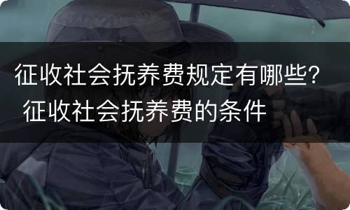 征收社会抚养费规定有哪些？ 征收社会抚养费的条件