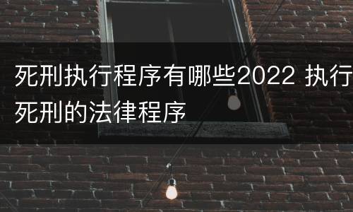 死刑执行程序有哪些2022 执行死刑的法律程序