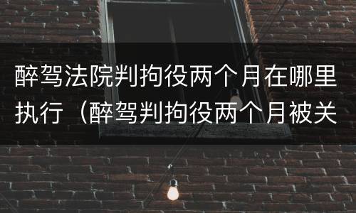 醉驾法院判拘役两个月在哪里执行（醉驾判拘役两个月被关在哪里）