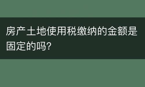 房产土地使用税缴纳的金额是固定的吗？