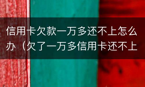 信用卡欠款一万多还不上怎么办（欠了一万多信用卡还不上怎么办）