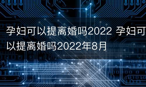 孕妇可以提离婚吗2022 孕妇可以提离婚吗2022年8月