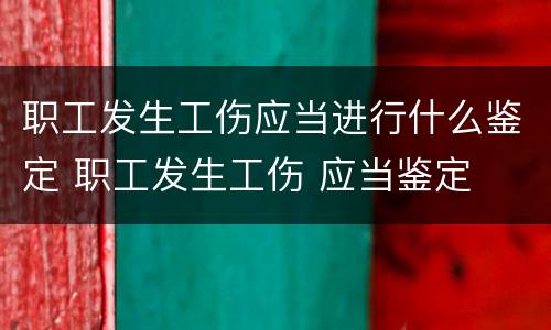 职工发生工伤应当进行什么鉴定 职工发生工伤 应当鉴定