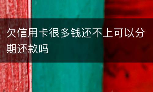 欠信用卡很多钱还不上可以分期还款吗