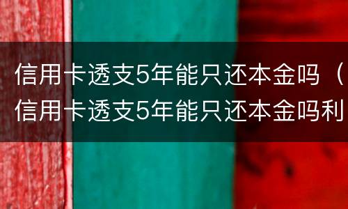 信用卡透支5年能只还本金吗（信用卡透支5年能只还本金吗利息多少）