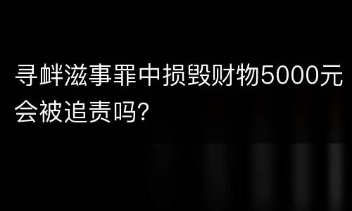 寻衅滋事罪中损毁财物5000元会被追责吗？