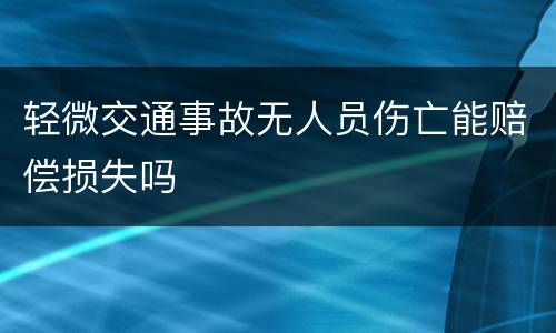 轻微交通事故无人员伤亡能赔偿损失吗