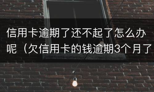 信用卡逾期了还不起了怎么办呢（欠信用卡的钱逾期3个月了还不上怎么办）