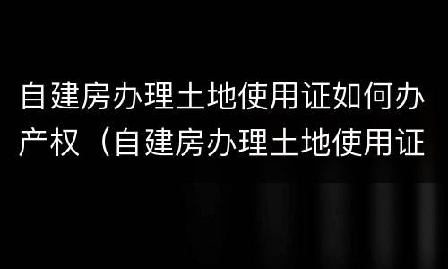 自建房办理土地使用证如何办产权（自建房办理土地使用证如何办产权手续）