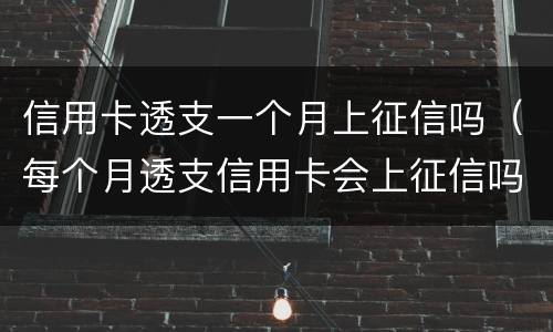 信用卡透支一个月上征信吗（每个月透支信用卡会上征信吗）