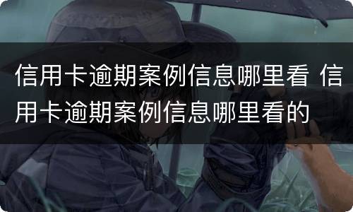 信用卡逾期案例信息哪里看 信用卡逾期案例信息哪里看的