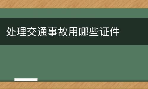 处理交通事故用哪些证件