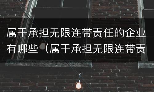 属于承担无限连带责任的企业有哪些（属于承担无限连带责任的企业有哪些企业）