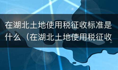 在湖北土地使用税征收标准是什么（在湖北土地使用税征收标准是什么呢）