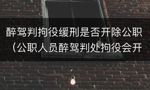 醉驾判拘役缓刑是否开除公职（公职人员醉驾判处拘役会开除公职吗）