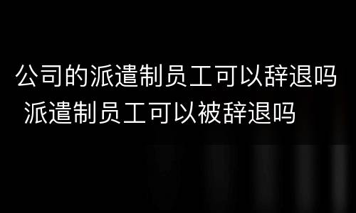 公司的派遣制员工可以辞退吗 派遣制员工可以被辞退吗