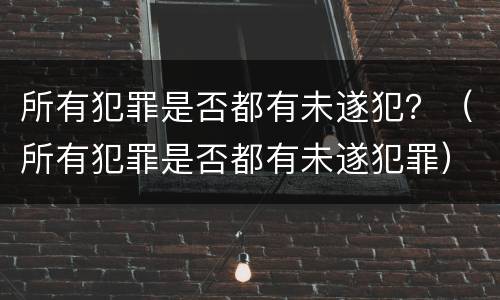 所有犯罪是否都有未遂犯？（所有犯罪是否都有未遂犯罪）