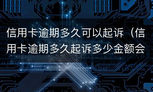 信用卡逾期多久可以起诉（信用卡逾期多久起诉多少金额会坐牢）