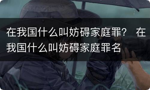 在我国什么叫妨碍家庭罪？ 在我国什么叫妨碍家庭罪名