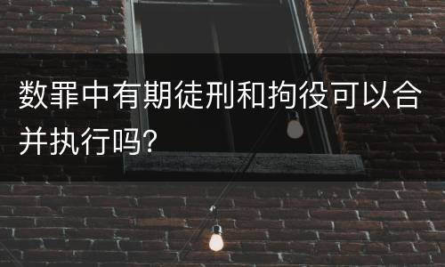 数罪中有期徒刑和拘役可以合并执行吗？