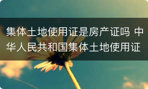 集体土地使用证是房产证吗 中华人民共和国集体土地使用证是房产证吗