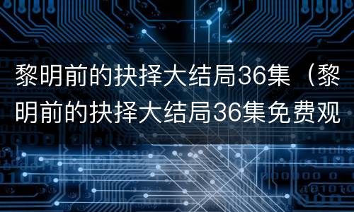 黎明前的抉择大结局36集（黎明前的抉择大结局36集免费观看）