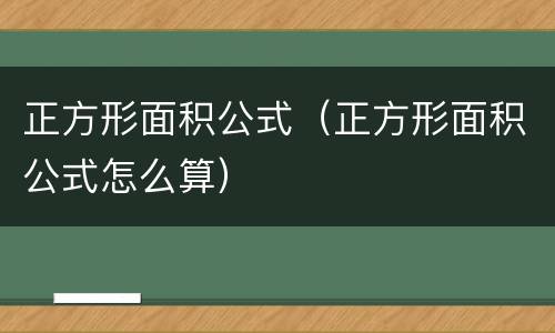 正方形面积公式（正方形面积公式怎么算）