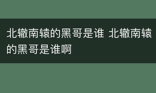 北辙南辕的黑哥是谁 北辙南辕的黑哥是谁啊