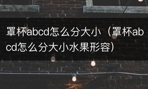 罩杯abcd怎么分大小（罩杯abcd怎么分大小水果形容）