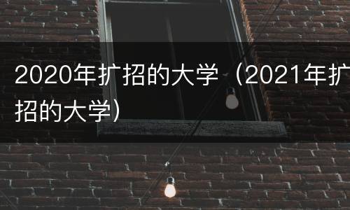 2020年扩招的大学（2021年扩招的大学）