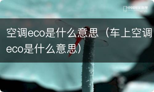 空调eco是什么意思（车上空调eco是什么意思）