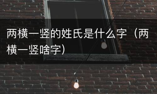 两横一竖的姓氏是什么字（两横一竖啥字）