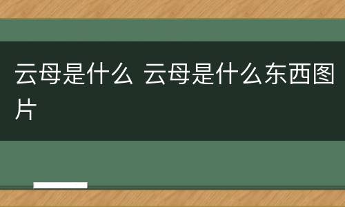 云母是什么 云母是什么东西图片