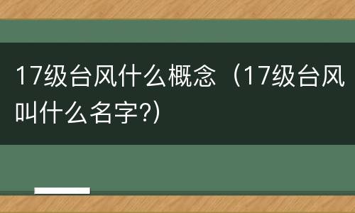 17级台风什么概念（17级台风叫什么名字?）