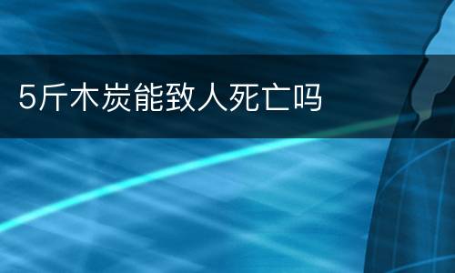 5斤木炭能致人死亡吗