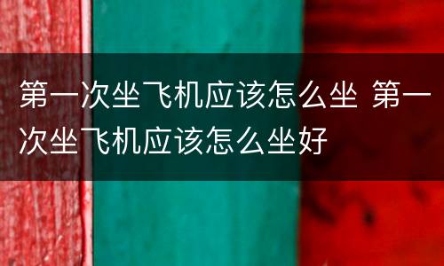 第一次坐飞机应该怎么坐 第一次坐飞机应该怎么坐好