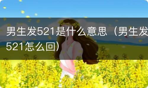 男生发521是什么意思（男生发521怎么回）