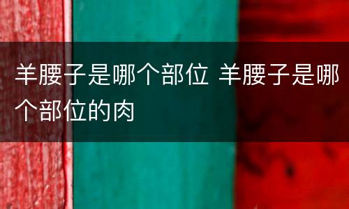 羊腰子是哪个部位 羊腰子是哪个部位的肉