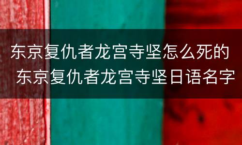 东京复仇者龙宫寺坚怎么死的 东京复仇者龙宫寺坚日语名字